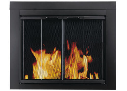 American Hearth 44" Bi-Fold Black Door with Black Handle